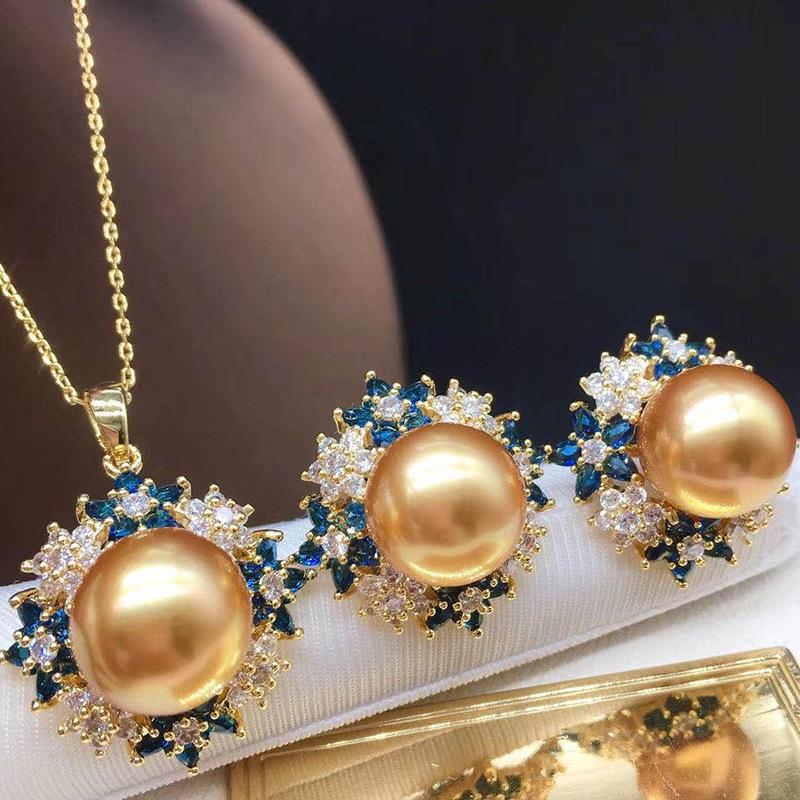 Funkelndes Zirkon DIY Perlen Schmuckset: Ohrstecker, Ring, Anhänger und elegante Schlüsselbeinkette