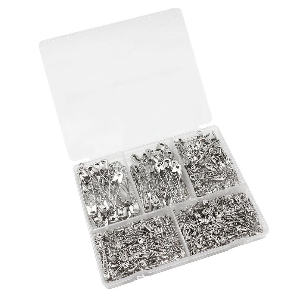 550-Piece Silver Safety Pin Set for Clothing and Household Use