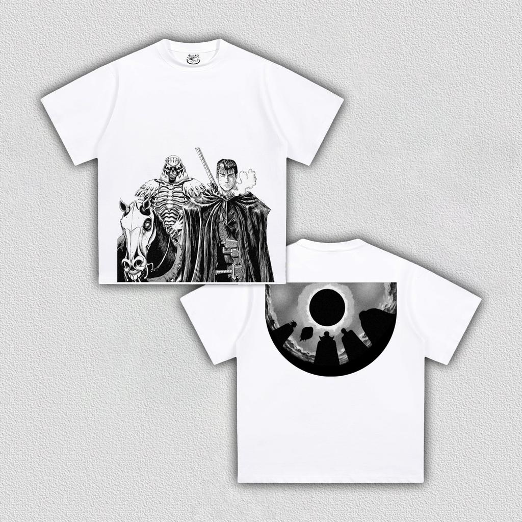 Classic Japanese Anime Berserk Griffith Femto T Shirt Men Women Oversizd Y2k Short Sleeved Streetwear Harajuku Female Male Clothing