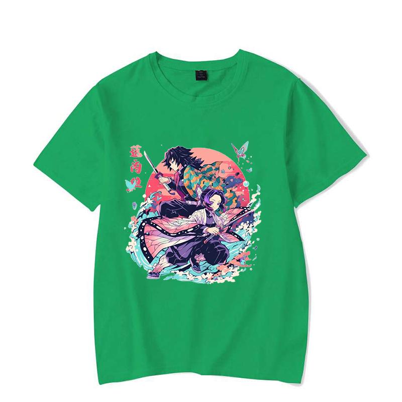 New Anime Kochou Shinobu Tomioka Giyuu Print T Shirts Women Men Casual Round Neck Tees Top Summer Cool Loose Short Sleeve