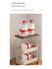 Compact Movable Coffee Table and Storage Rack with Trolley Wheels - Perfect as a Sofa Side Table, Bedside Cabinet, or Living Room Snack Stand.