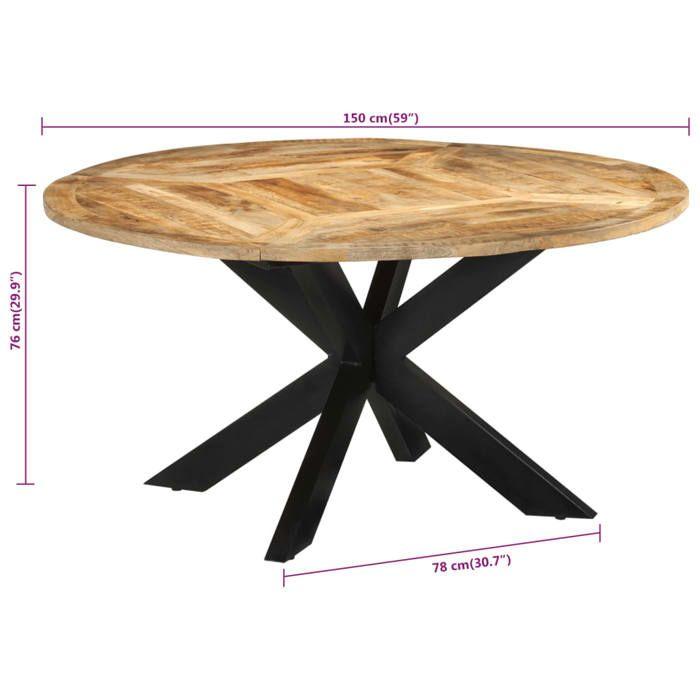 VidaXL Dining Table, Dining Table with Metal Frame, Kitchen Furniture Meal Restaurant Interior, Modern, Wood of 351710