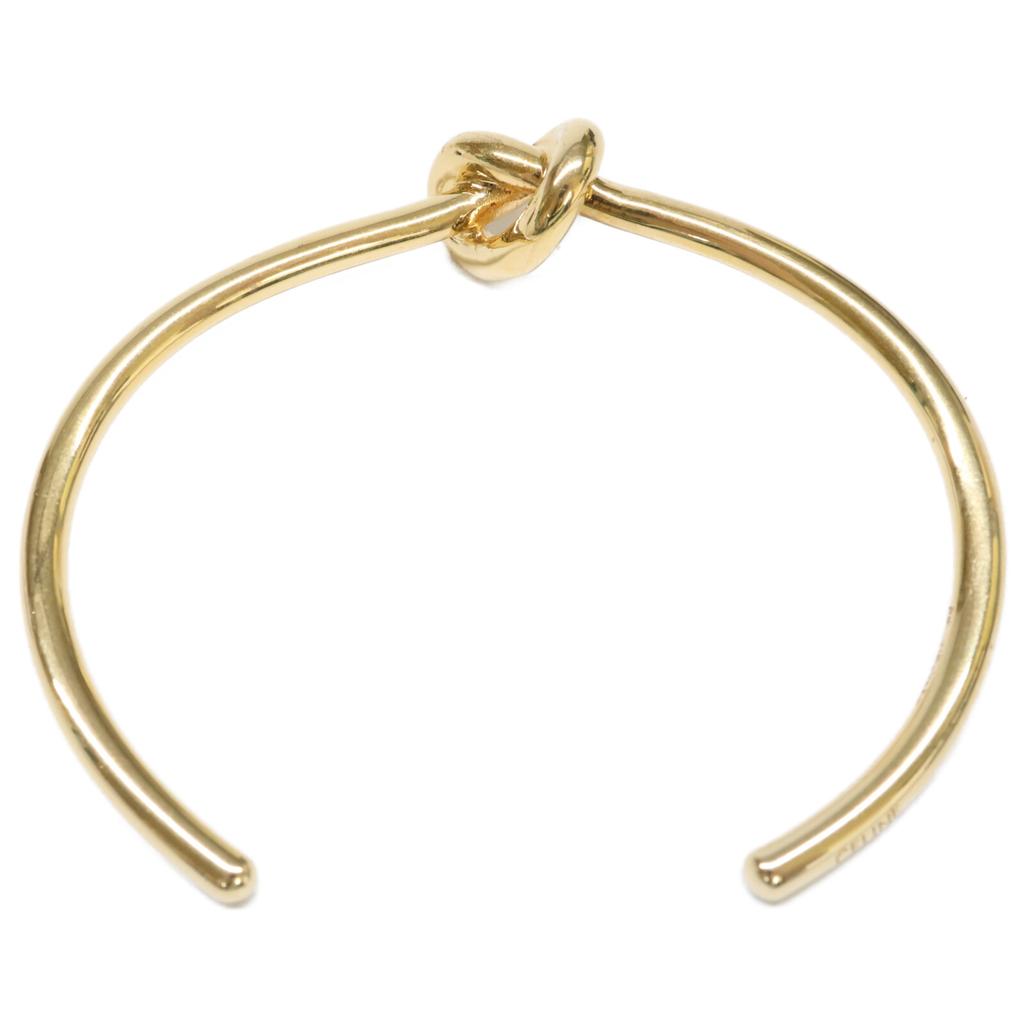 CELINE 46P466BRA.35OR Knot Extra Thin Bracelet / Gold Finish Brass Bangle C2 goldUsed