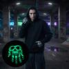 Funny Scary Party Costume Props Halloween Glow‑In‑The‑Dark Skeleton Knit Gloves Luminous Skull Bone Print Atmospheric Photo Full‑Finger