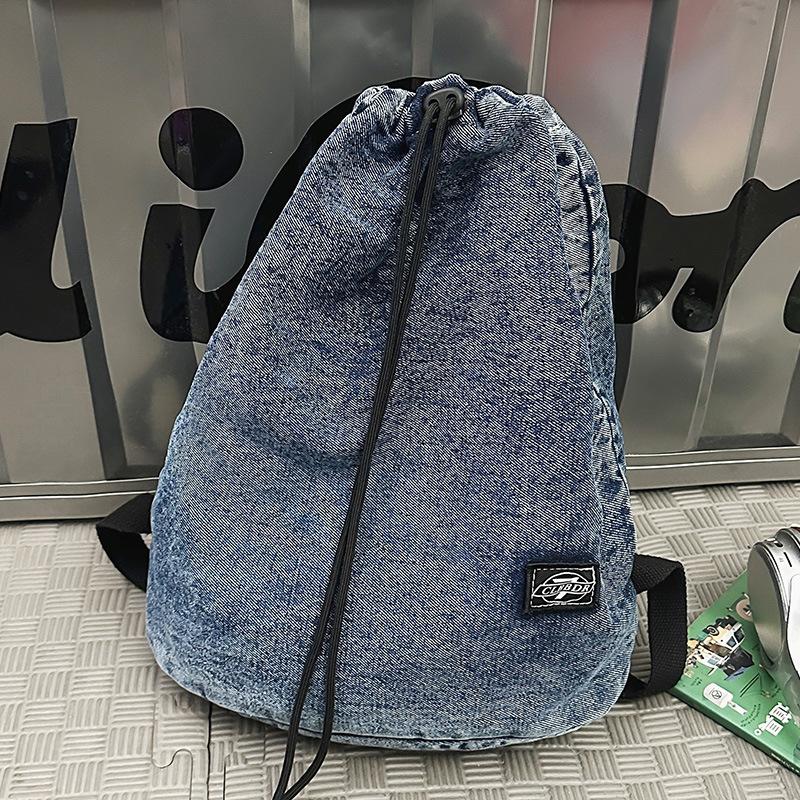 

Детский маленький школьный рюкзак, ученики начальной школы, девочки, ученики средней школы, студенты колледжа, мальчики, джинсовый рюкзак, модный рюкзак синий