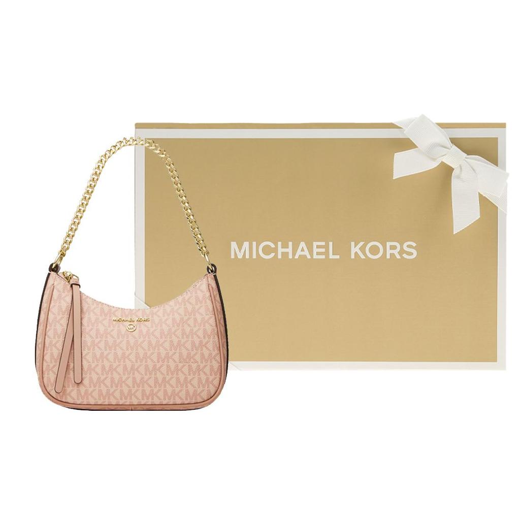 Michael Kors MK Jet Set Charm Monogram Vintage Elegant Logo Canvas With Leather Shoulder Bag Women Shoulder Bag Ballet-Pink 32H1GT9C1B-BALLET