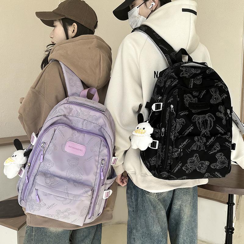 College style ins printed student schoolbag spring new graffiti large-capacity junior high school backpack