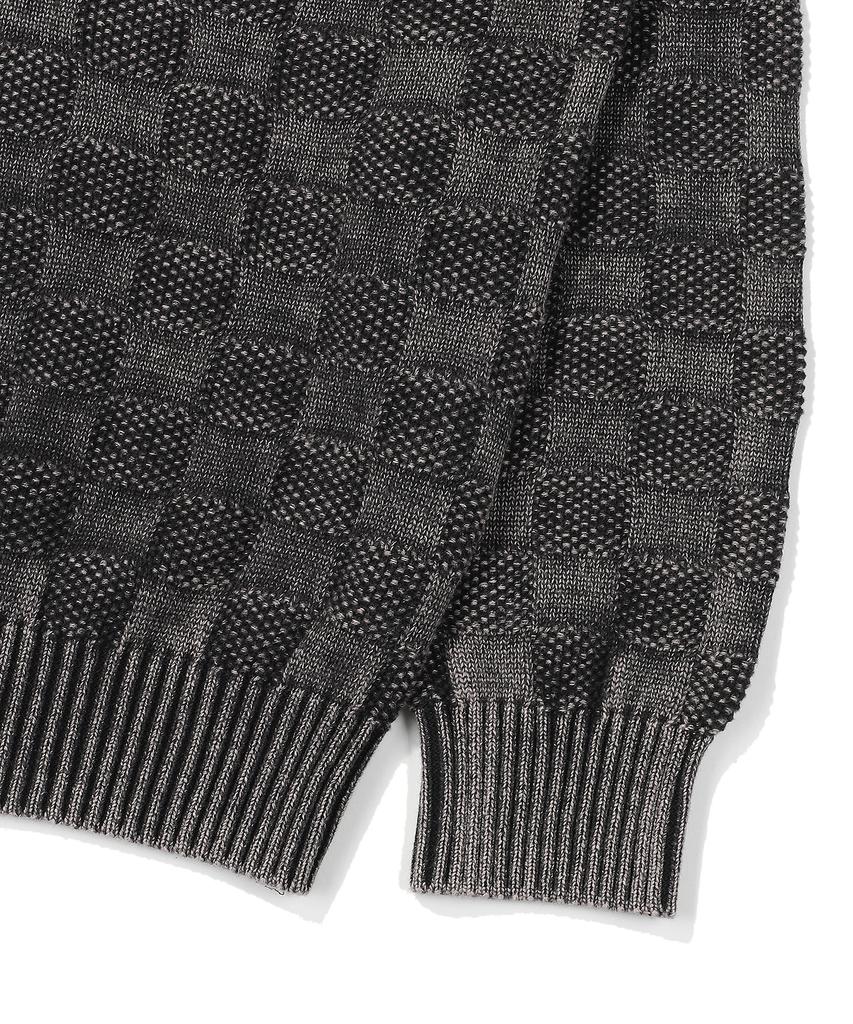 Syupeodeulai Checker Logo Round Knit Black