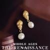 Conch Freshwater Pearl Earrings French Retro Stud Earrings Niche Earrings