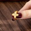 High-end Four-leaf Flower Necklace Women's Flower Bracelet Earrings Ring Set Bracelet