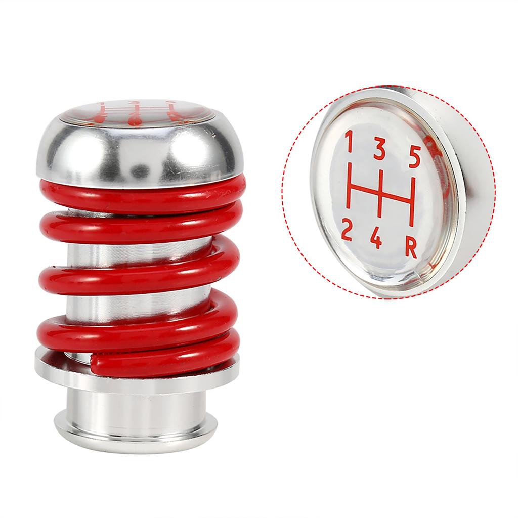 Universal Aluminum Red Spring 5 Speed Manual Car Gear Shifter Stick Shift Knob Lever