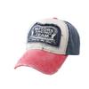 MOTO color-blocked baseball caps for women, American vintage distressed baseball caps, men's large head circumference, deepened hip-hop caps
