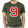 Nummer 9 Roter Block Buchstaben Nummer Spieler 13. Stil Herren Damen Kleidung Bedruckt Weich Streetwear T-Shirts