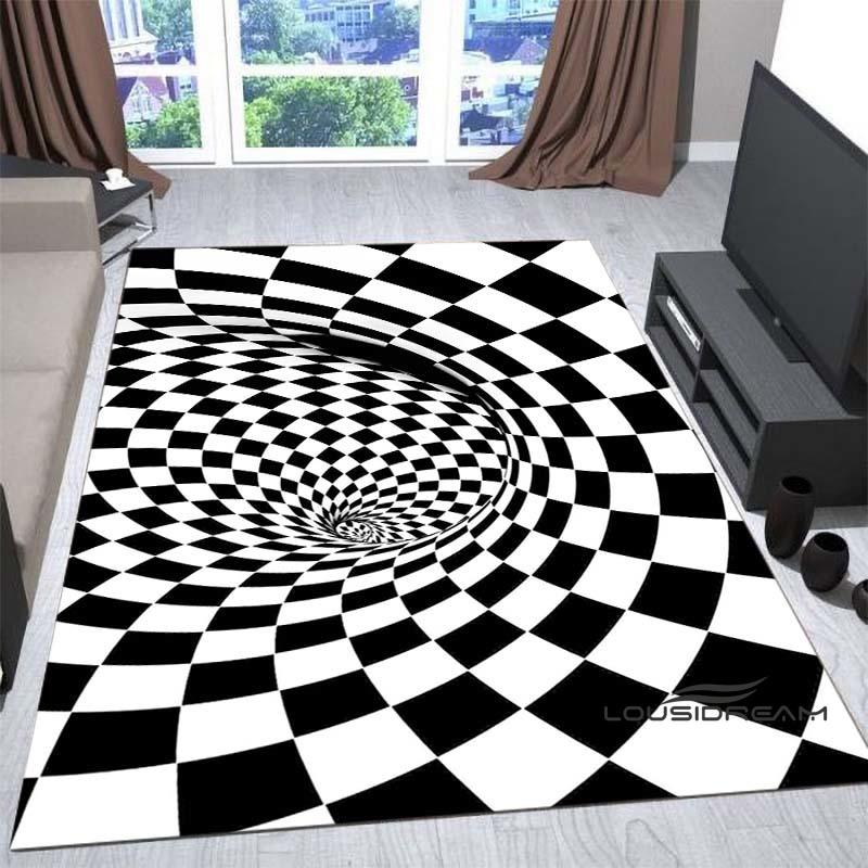 New3D Vortex Illusion Rug for Living Room, Home Decor, Sofa Table Large Area Rugs, Bedside Foot Mat Bedroom, Non-Slip Doormat