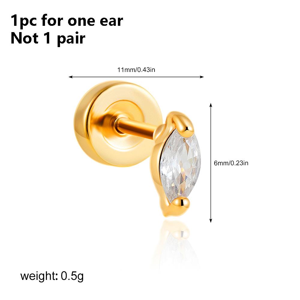 1PC Stainless Steel Star Moon Sun Stud Earrings For Women Simple Daily Wear Cartilage Piercing Earring Punk Unisex Rock Jewelry