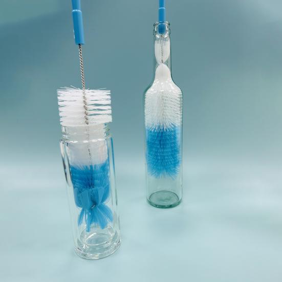 5Pcs/Set Long Handle Bottle Brushes Ergonomic Handle Beer Wine Decanter Bottle Cleaning Scrubber Kit