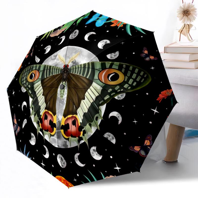 Butterfly  Automatic Umbrella Compact 8-Rib Weight Weight Durable Everyday Carry Umbrella Fashion Lovers