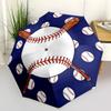 Parapluie Pliant Baseball Sportif Design Pliant à Ouverture Automatique 8 Baleines en Fer Poignée en Plastique Pare-Soleil Pliable Parfaits Cadeaux de Noël