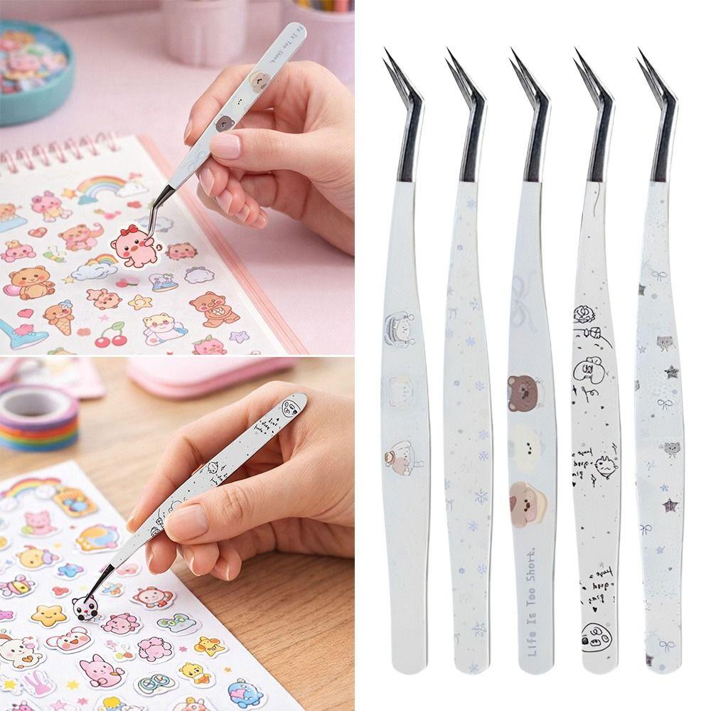 Edelstahl Wimpernpinzette Wimpernverlängerung Pinzette Miniatur Szenen Aufkleber