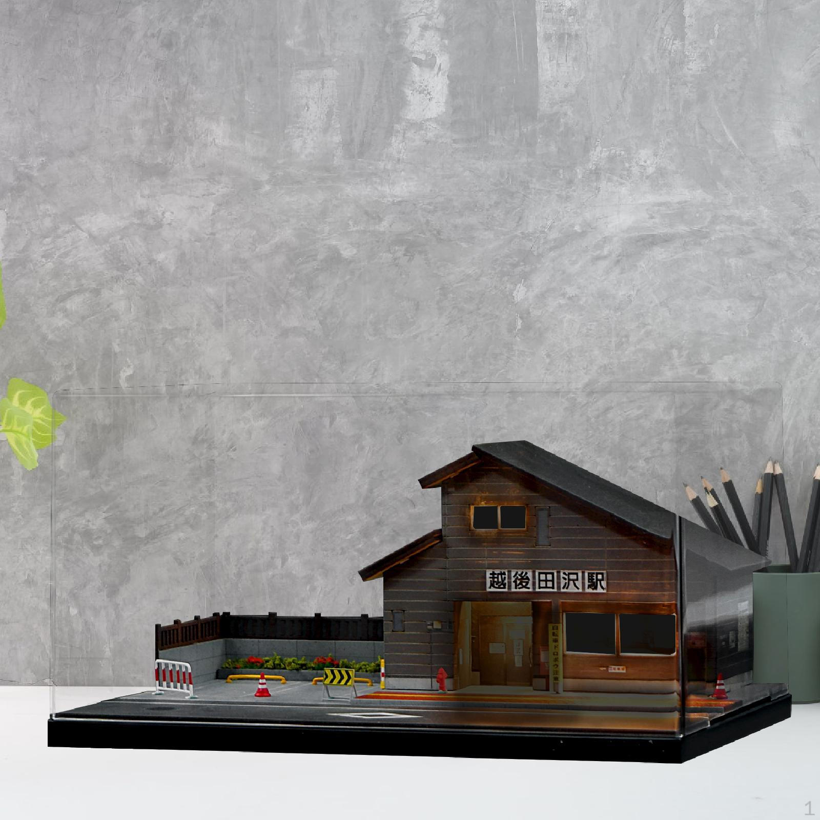 

Модель японской железнодорожной станции в масштабе 1/64, креативный подарок, строительный набор, 3D-пазл, архитектурная сцена Station Model