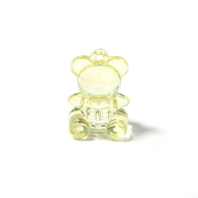 10Pcs/lot Acrylic Bear Charms For Jewelry Making Transparent Cute Animal Beads Diy Pendants Necklace Accessories