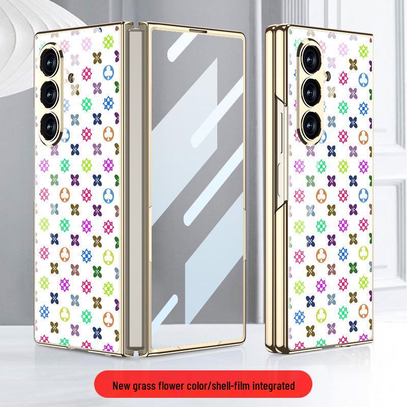 Heart of the World: Electroplated Samsung Z Fold7 Glass Case - Trendy, Simple Style Protective Cover