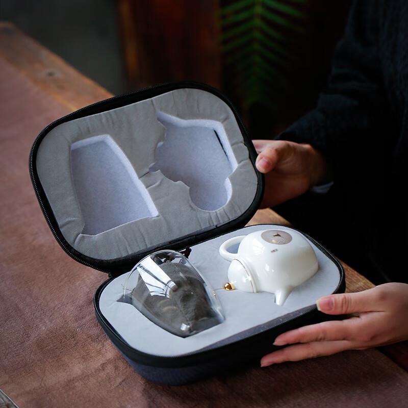 

Chinese White Ceramic Travel Kung Fu Tea Set