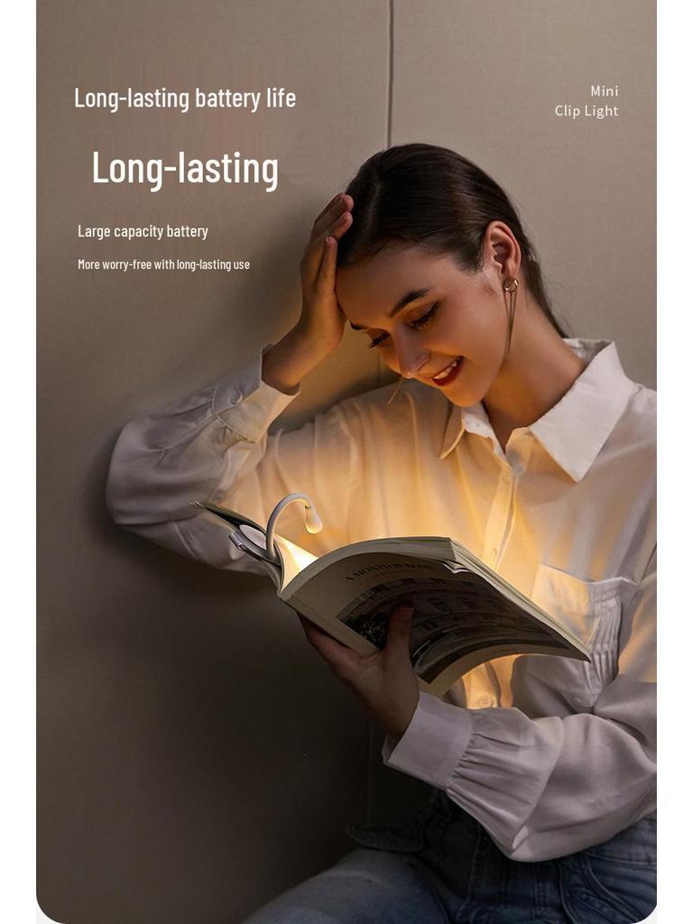 Compact USB Rechargeable LED Desk Lamp - Eye-Friendly Reading Light & Student Gift