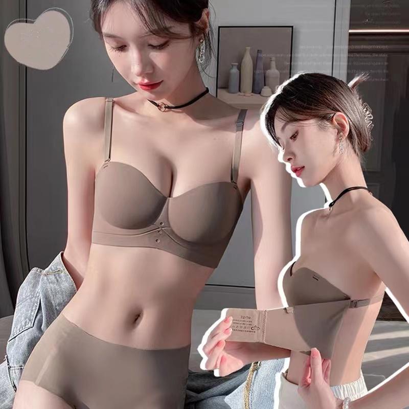 Sexy push-up spodní prádlo bez ramínek Bez ocelového prstenu Krásná záda uzavřená ňadra Pohodlná prodyšná dámská podprsenka