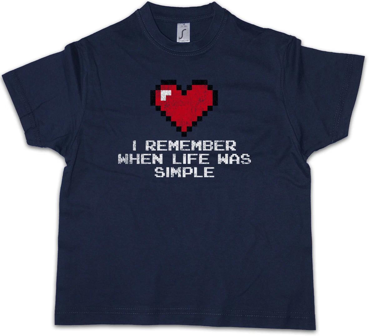 I Remember When Life Was Simple Kids Boys kids boys T-Shirt Gamer Dark Games RPG Heart Fun 150