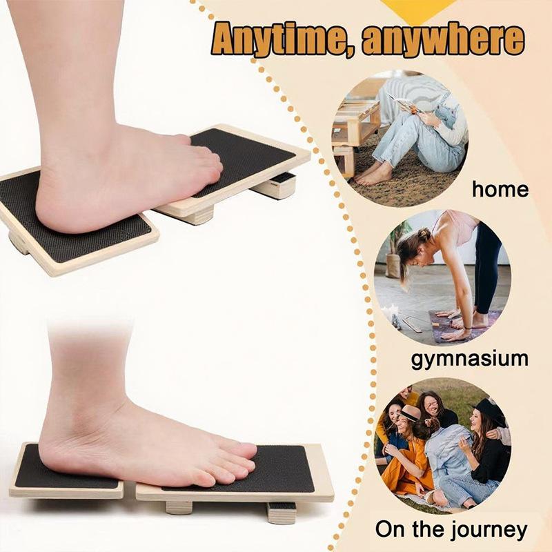 Wood Ankle Foot Strengthener with Adjustable Balance Bars for Sprained Ankle Recovery Stability Exercises Posture Correction