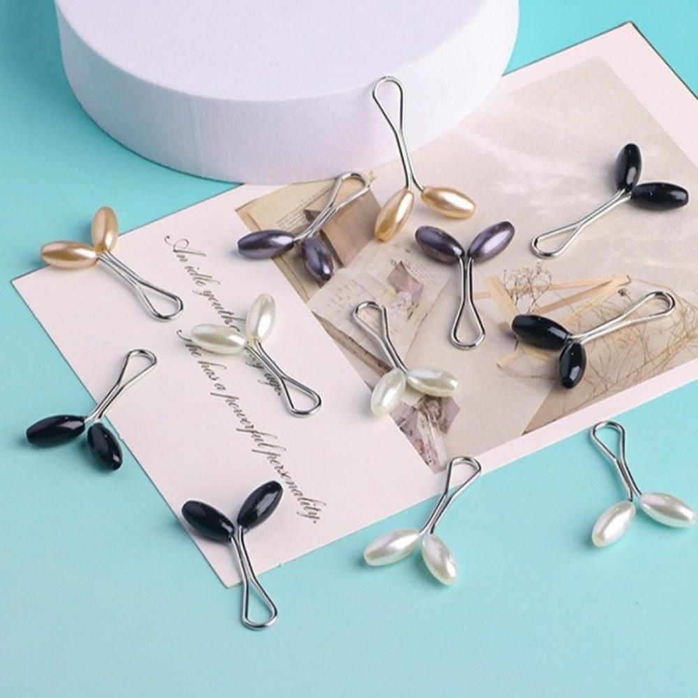 Pearl Teardrop Shape Head Scarf Fixing Clip Multifunctional U-shaped Clips Gifts Scarf Buckle