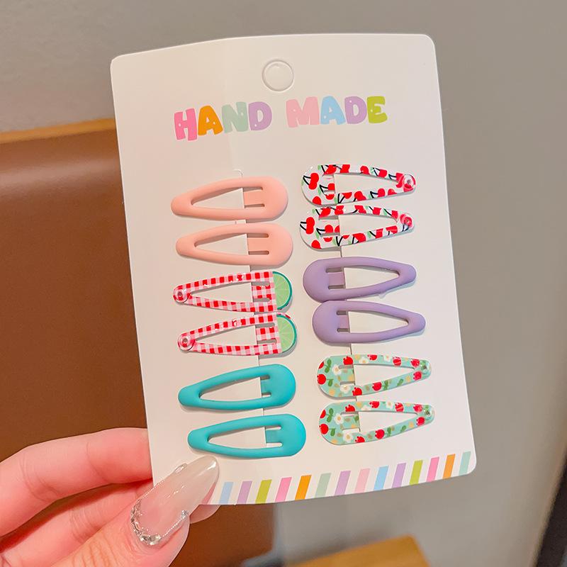 6/12pcs Children Sweet Cute Colorful Water Drop Hair Side Clips Baby Girls Sweet Alloy Barrettes Hairpins Kids Hair Accessories