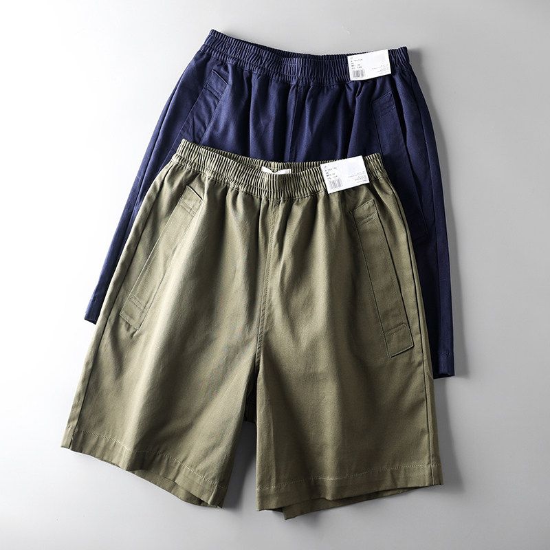 Export Export Shorts Men's Summer Elastic Waist Drawstring Fifth Pants Cut Label Tail Single Easiest for Match Bermuda Shorts Beach Pants