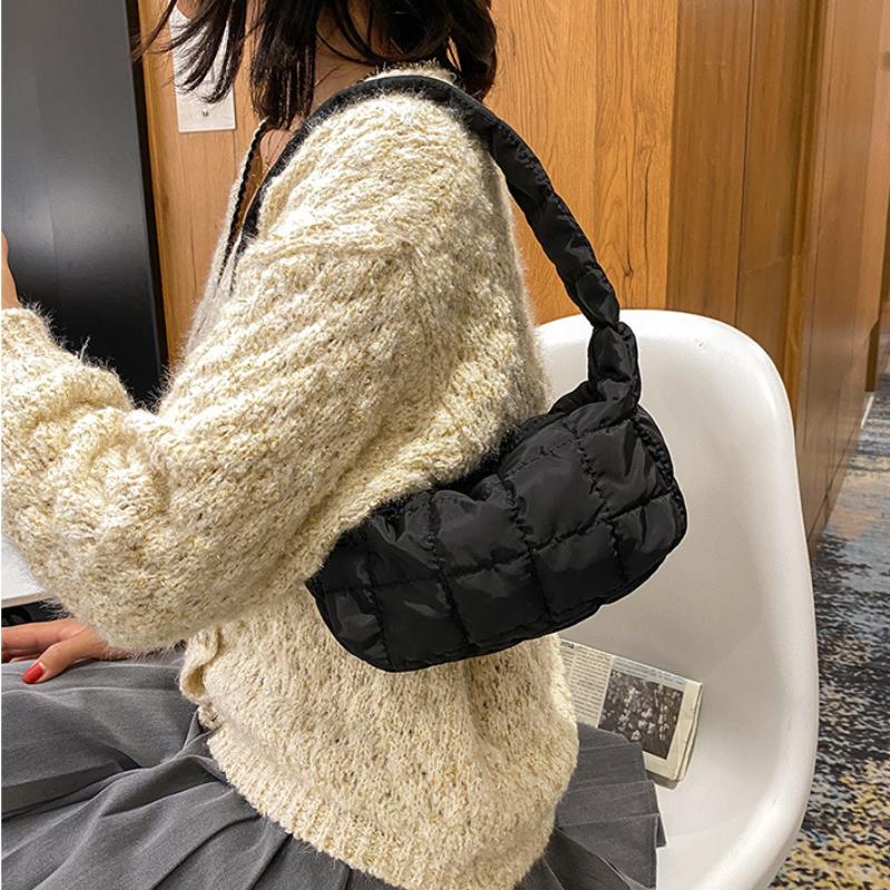 Nylon Dumpling Shoulder Bag Design Simple Underarm Bag Embroidery Thread Handbag for Women Tote Bag