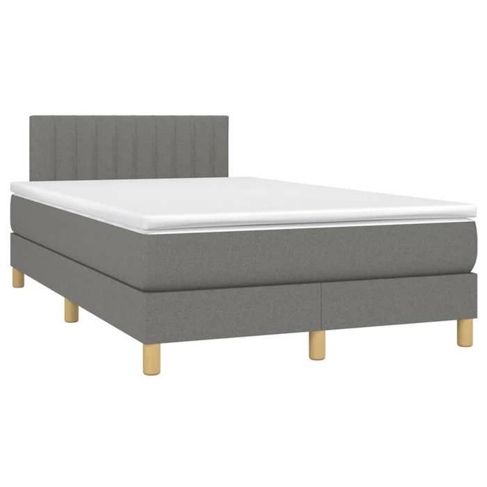 Maison Exclusive - Sommier à lattes de lit avec matelas Gris foncé 120x200cm Tissu