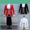 Královský princ renesanční středověký pánský cosplay kostým kabát a kalhoty set