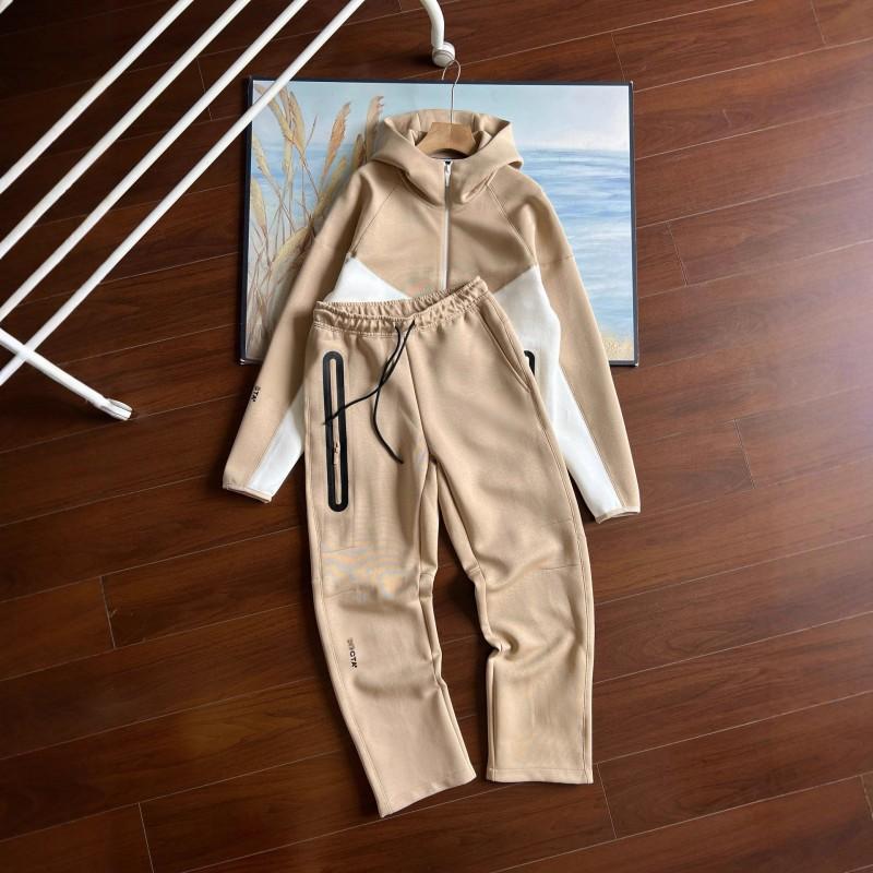 2026 NOCTA Air Layer Color Block Tracksuit Womens Long Sleeve Hooded Sport Set