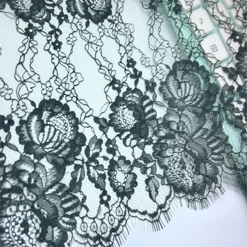 3m x 24cm Chantilly Lace, Non-stretch French Eyelash Lace Trim for Lingerie, Bra, Underwear, Lingerie, Dress, Garment, Sewing & Crafting