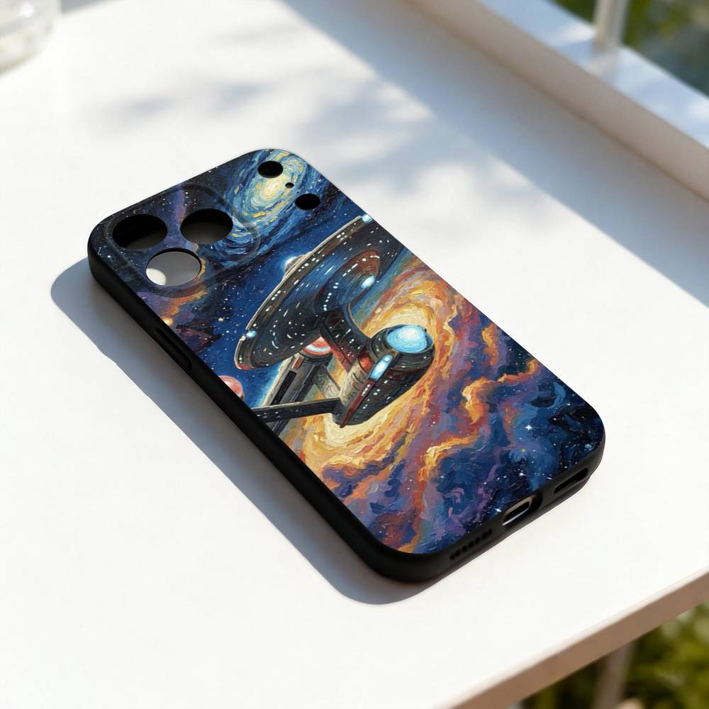S-Star-Trek S-Navi Custodia Cool per Telefono per iPhone 17,16,15,14,13,12,11,Pro,Max,Plus,E,SE4,Air,Mini Nero Abbinamento Preciso dei Fori