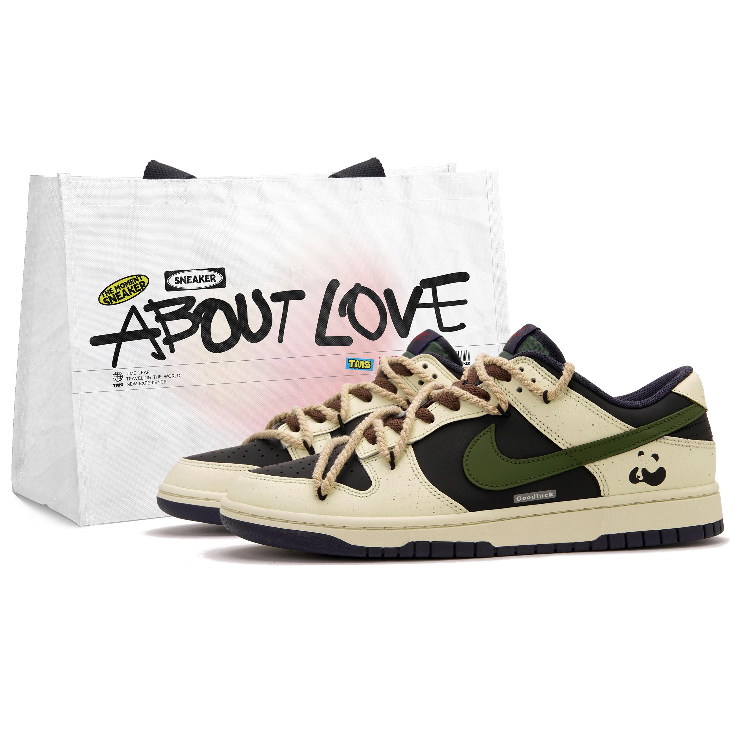

Nike Dunk Panda Sequel Low top Skateboard Shoes Men s Black Beige Yellow Green FV8106-361(Team62-) 44