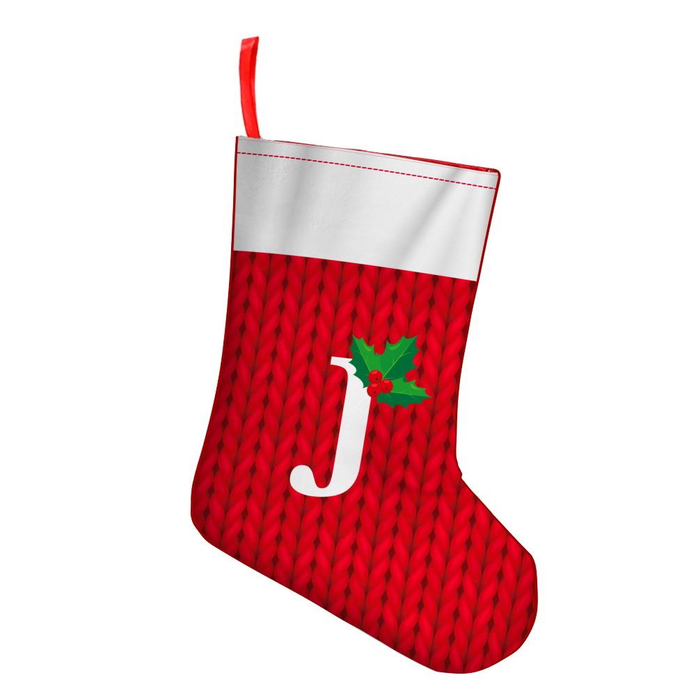 Printed Alphabet Christmas Stockings Decorations Christmas Window Fireplace Pendant Scene Arrangement Props
