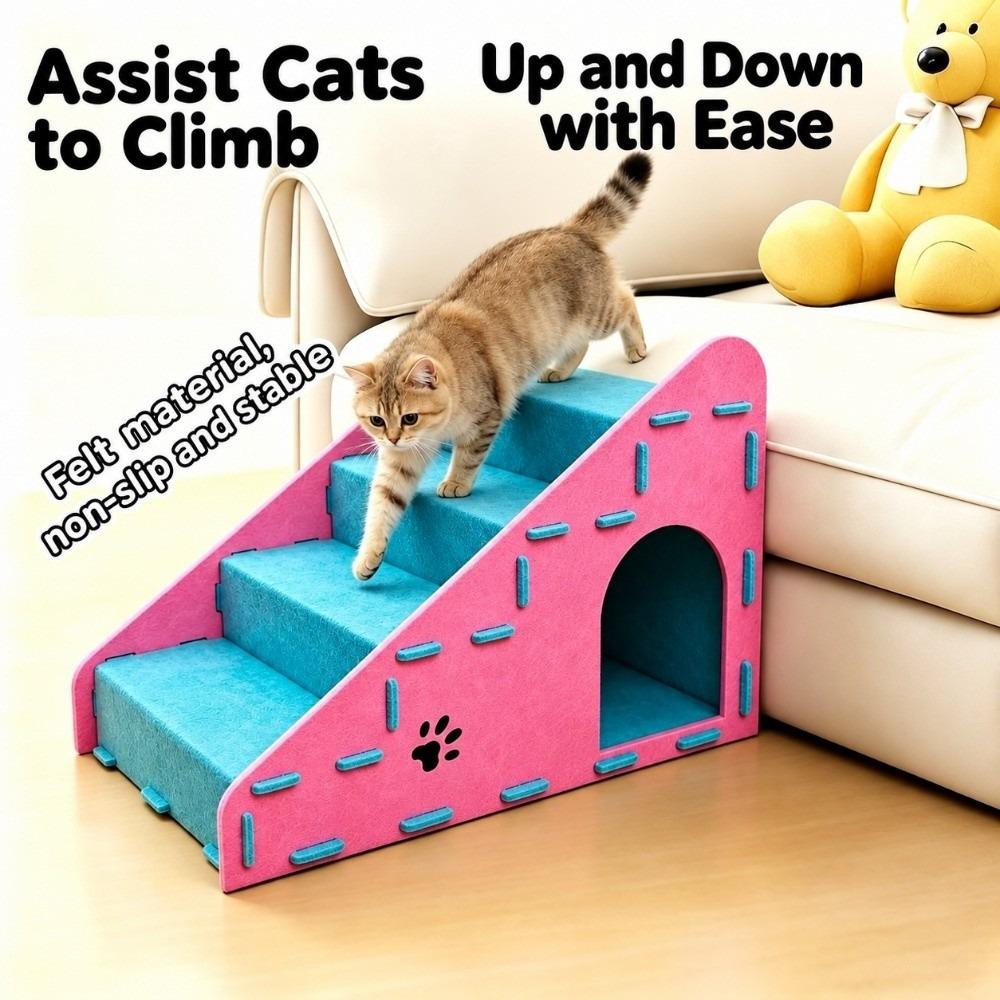 Non-Slip Cat Steps Durable Pet Ramp Scratching Post Pet Stairs  Bedside