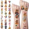 63 Stück Temporäre Tattoos Cartoon-Charaktere Temporäre Tattoo-Aufkleber Musikalische Tiere Wasserdichte Langlebige Körperaufkleber Für