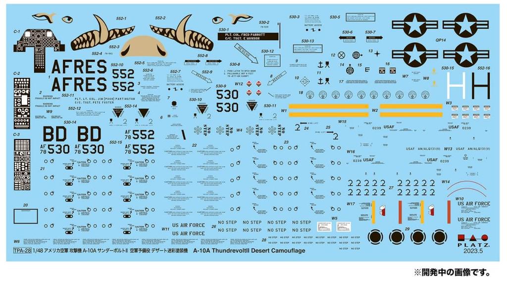 PLATZ US Air Force Attack Aircraft Thunderbolt II Air Force Reserve Desert Camouflage Painted Plastic Model 1/48 A-10A TPA-28