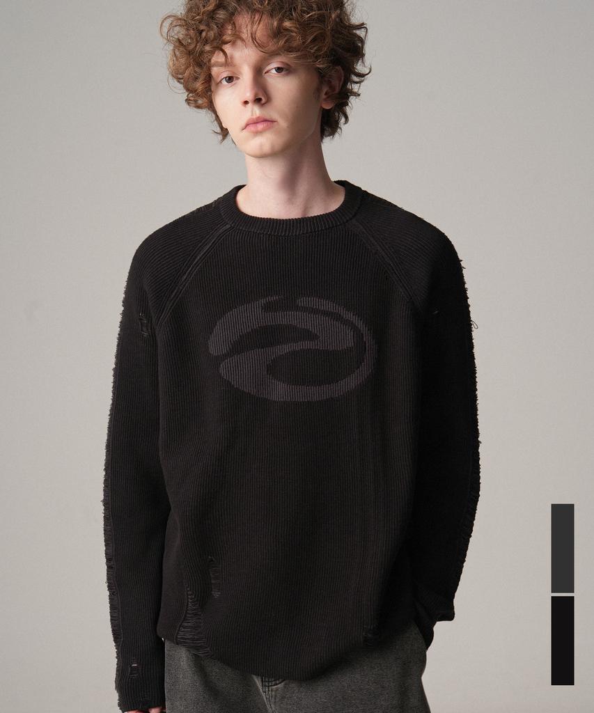 ZENDUST Marc Damage Raglan Strick - 2Farben