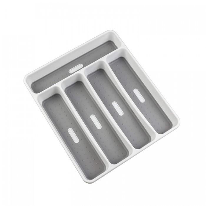 Bandeja de talheres de borracha 5 em 1 4.8cm x branco/cinzento