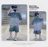 2023 Kids' Summer Sportswear: Boys' Korean Style Short-Sleeved Top & Wide-Leg Shorts Set