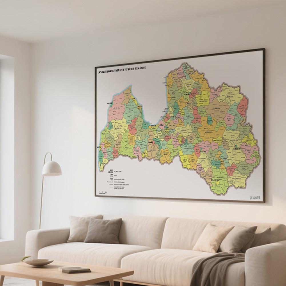 Latvia-Latvia Map-Administrative Map Decorative Picture for Travel,Educational Tool,Photo Shoot Background
