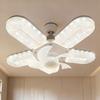 Stropní ventilátor se světlem a paticí E27 5listý LED ventilátor s dálkovým ovládáním 3 rychlosti 3 barevné teploty Tichý Energeticky úsporný Moderní ventilátorový lustr do obývacího pokoje